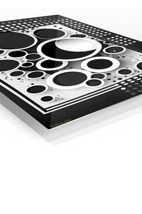 Layered Spectrum Geometry premium metal wall art – angled view