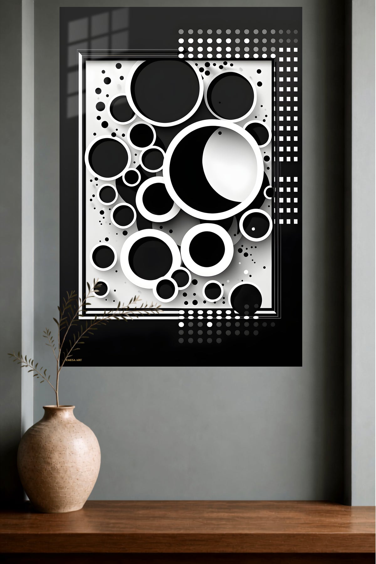 Layered Spectrum Geometry metal wall art displayed in a modern interior