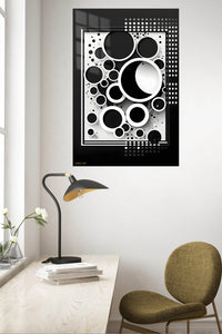 Layered Spectrum Geometry metal wall art displayed in a contemporary living space