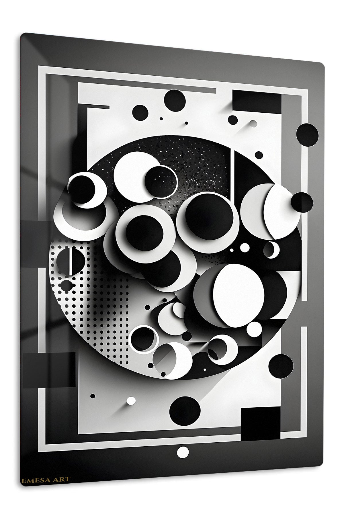 Amber Axis premium metal wall art – front view