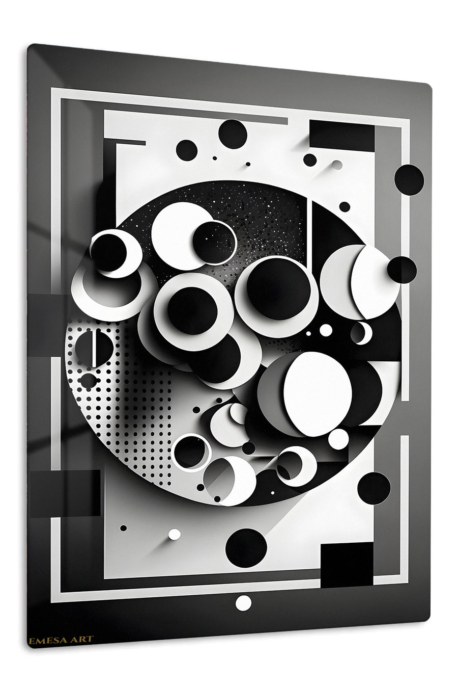 Amber Axis premium metal wall art – front view