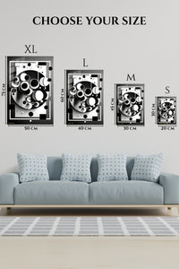 EMESA metal wall art size comparison guide for Amber Axis
