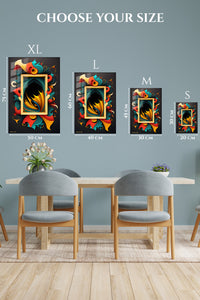 EMESA metal wall art size comparison guide for Rhythmic Geometric Orbits