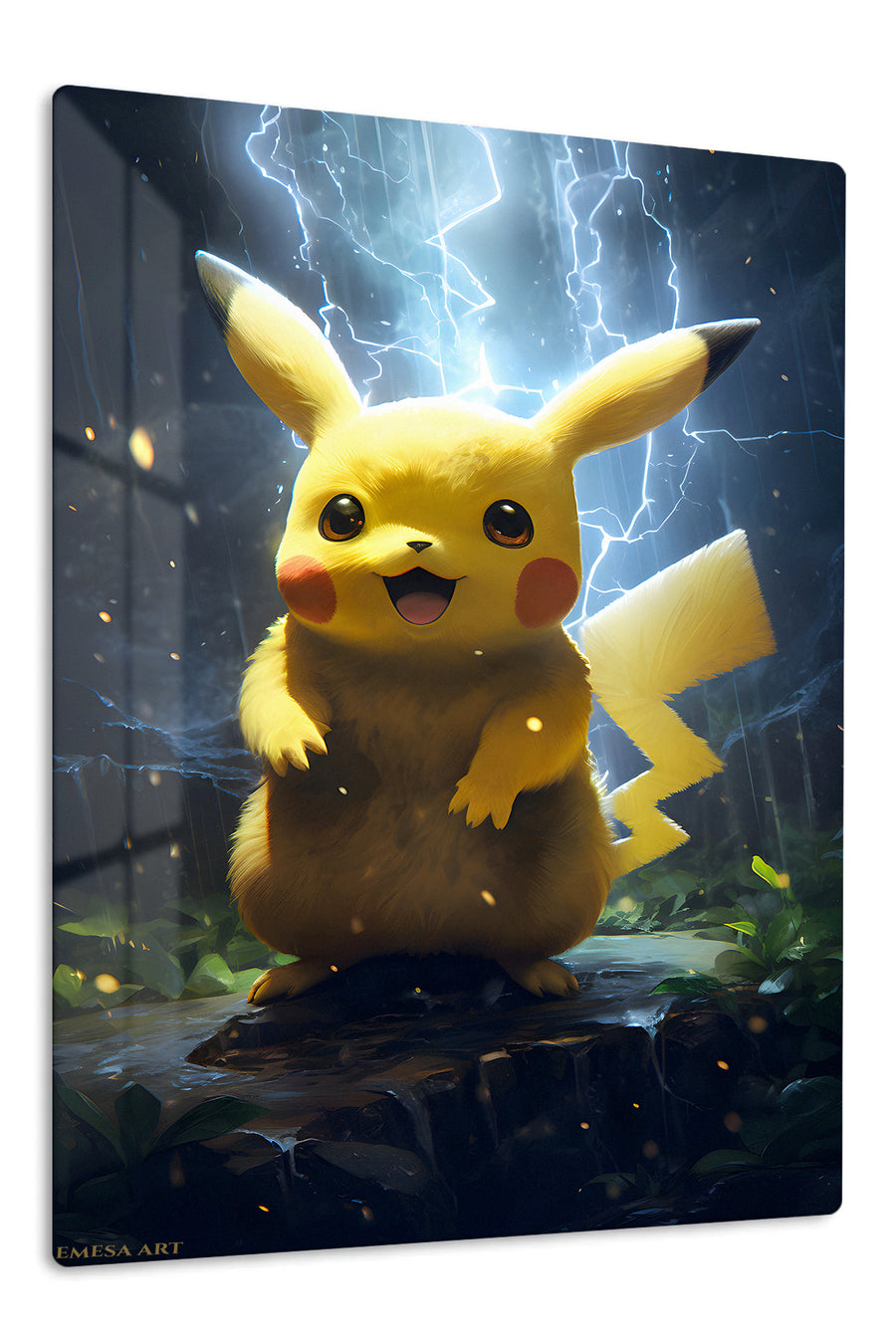 Electric Yellow Creature premium metal wall art – front view