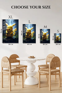 EMESA metal wall art size comparison guide for Electric Yellow Creature