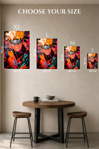 EMESA metal wall art size comparison guide for Fiery Ninja Hero Portrait