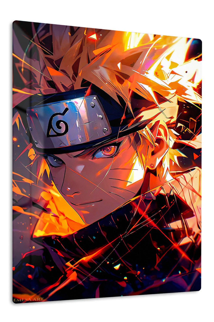 Blazing Ninja Close-Up premium metal wall art – front view