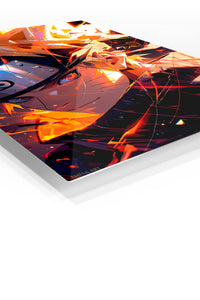Blazing Ninja Close-Up premium metal wall art – angled view