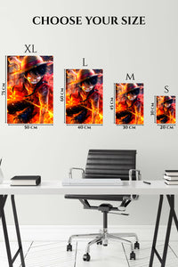 EMESA metal wall art size comparison guide for Fiery Straw Hat Adventurer