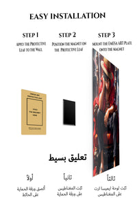 Magnetic mounting installation guide for Straw Hat Throne Hero metal wall art
