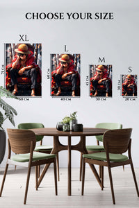 EMESA metal wall art size comparison guide for Straw Hat Throne Hero