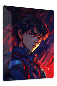 Scarlet Shadow Warrior premium metal wall art – front view