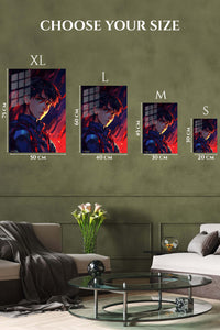 EMESA metal wall art size comparison guide for Scarlet Shadow Warrior
