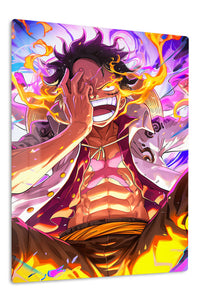 Flame Laughing Hero premium metal wall art – front view