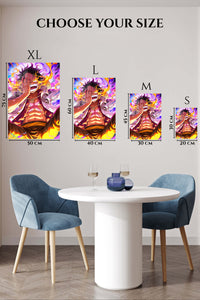 EMESA metal wall art size comparison guide for Flame Laughing Hero