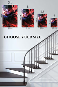 EMESA metal wall art size comparison guide for Crimson Masked Ninja