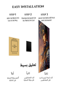 Magnetic mounting installation guide for Golden Chain Warrior metal wall art