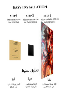 Magnetic mounting installation guide for Dragon Flame Warrior metal wall art