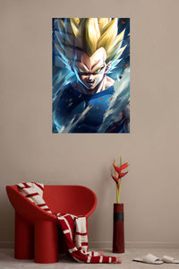 Golden Aura Warrior metal wall art displayed in a contemporary living space