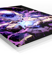Cosmic Energy Fighter premium metal wall art Ã¢â‚¬â€œ angled view