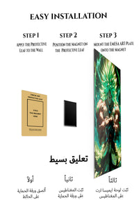 Magnetic mounting installation guide for Emerald Aura Warrior metal wall art