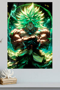 Emerald Aura Warrior metal wall art displayed in a modern interior