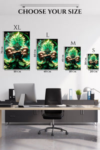 EMESA metal wall art size comparison guide for Emerald Aura Warrior