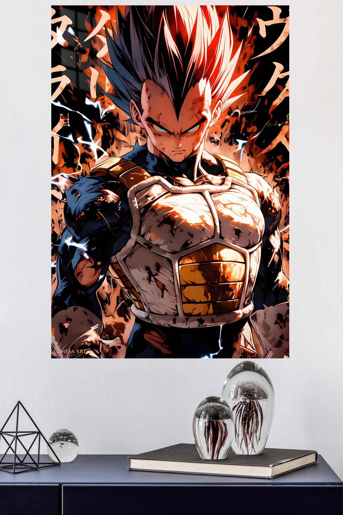 Thunderclad Rival Warrior metal wall art displayed in a modern interior