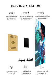 Magnetic mounting installation guide for Electric Fist Warrior metal wall art