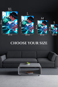EMESA metal wall art size comparison guide for Electric Fist Warrior