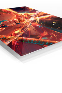 Ember Blade Warrior premium metal wall art Ã¢â‚¬â€œ angled view