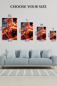 EMESA metal wall art size comparison guide for Ember Blade Warrior