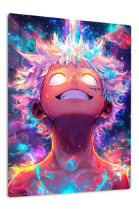 Cosmic Awakening Portrait premium metal wall art Ã¢â‚¬â€œ front view