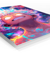 Cosmic Awakening Portrait premium metal wall art Ã¢â‚¬â€œ angled view