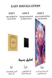 Magnetic mounting installation guide for Cosmic Awakening Portrait metal wall art