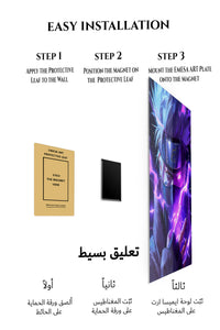 Magnetic mounting installation guide for Neon Masked Ninja Energy metal wall art