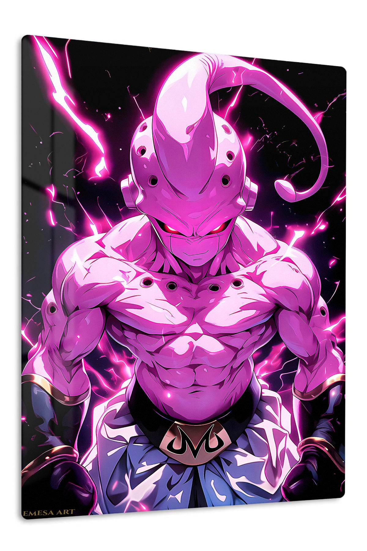 Neon Armored Phantom premium metal wall art Ã¢â‚¬â€œ front view