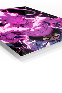 Neon Armored Phantom premium metal wall art Ã¢â‚¬â€œ angled view