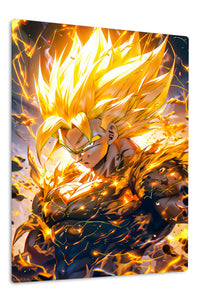 Golden Energy Warrior premium metal wall art Ã¢â‚¬â€œ front view