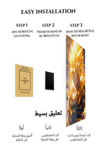 Magnetic mounting installation guide for Golden Energy Warrior metal wall art