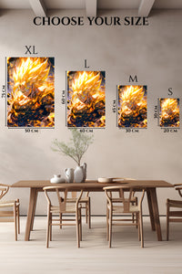 EMESA metal wall art size comparison guide for Golden Energy Warrior