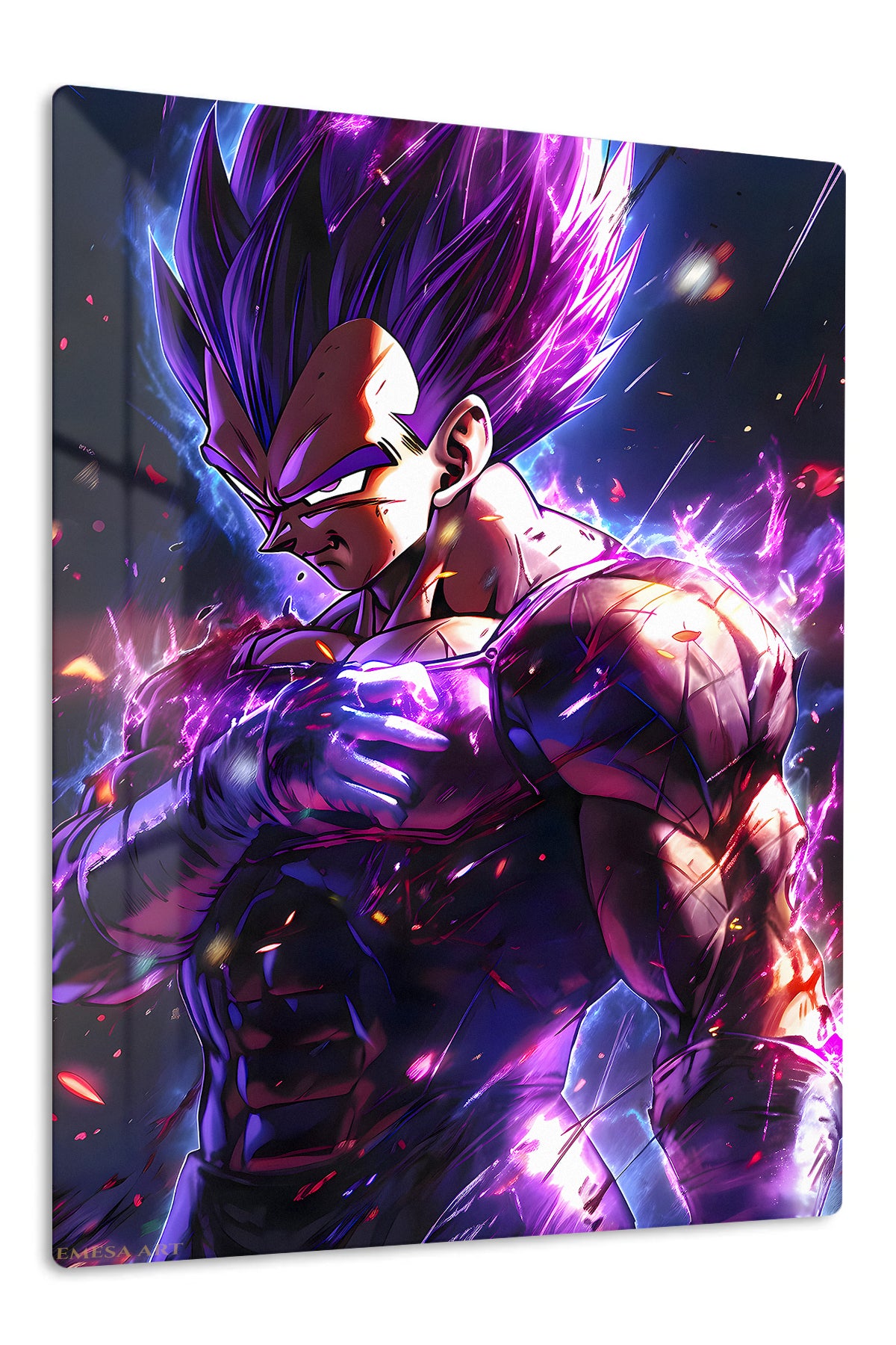 Violet Energy Warrior premium metal wall art Ã¢â‚¬â€œ front view