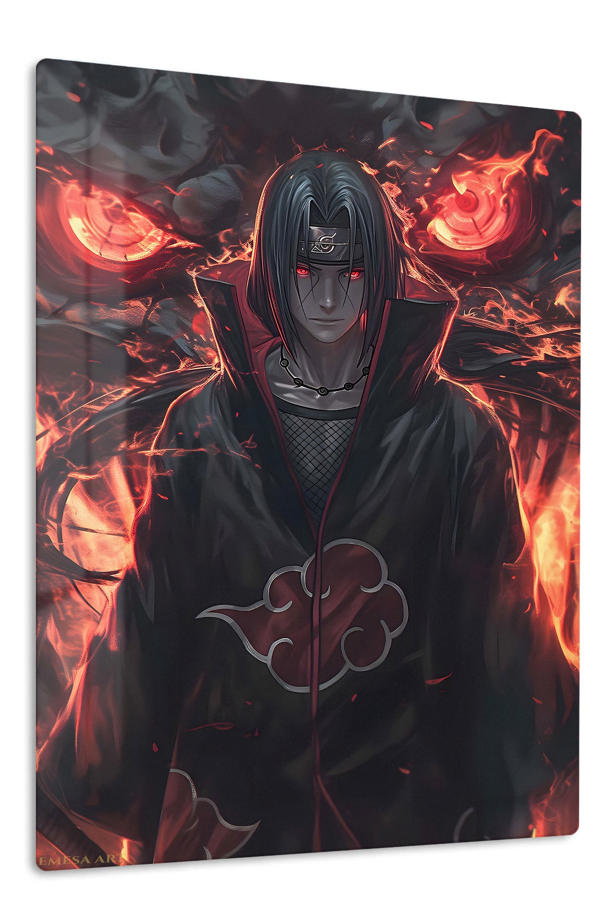 Crimson Symbol Shadow Warrior premium metal wall art Ã¢â‚¬â€œ front view