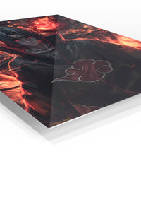 Crimson Symbol Shadow Warrior premium metal wall art Ã¢â‚¬â€œ angled view