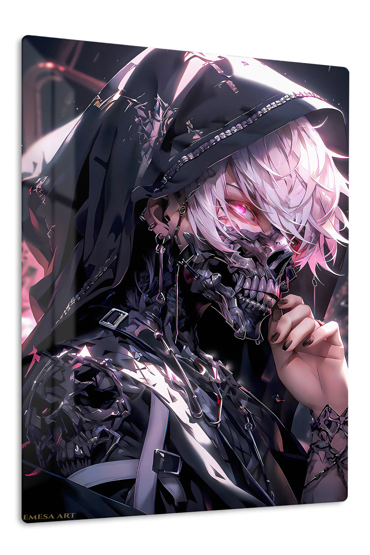 Neon Witch Hunter premium metal wall art Ã¢â‚¬â€œ front view