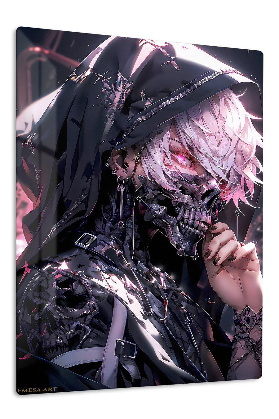 Neon Witch Hunter premium metal wall art Ã¢â‚¬â€œ front view