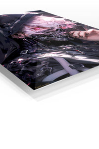 Neon Witch Hunter premium metal wall art Ã¢â‚¬â€œ angled view