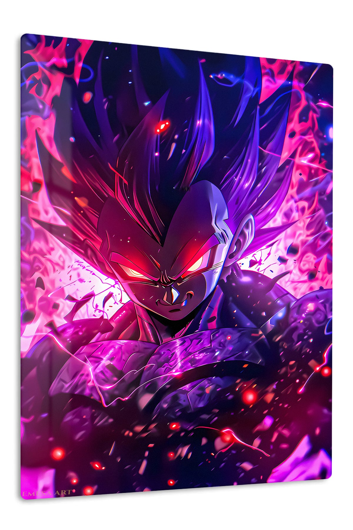 Neon Shadow Warrior premium metal wall art Ã¢â‚¬â€œ front view