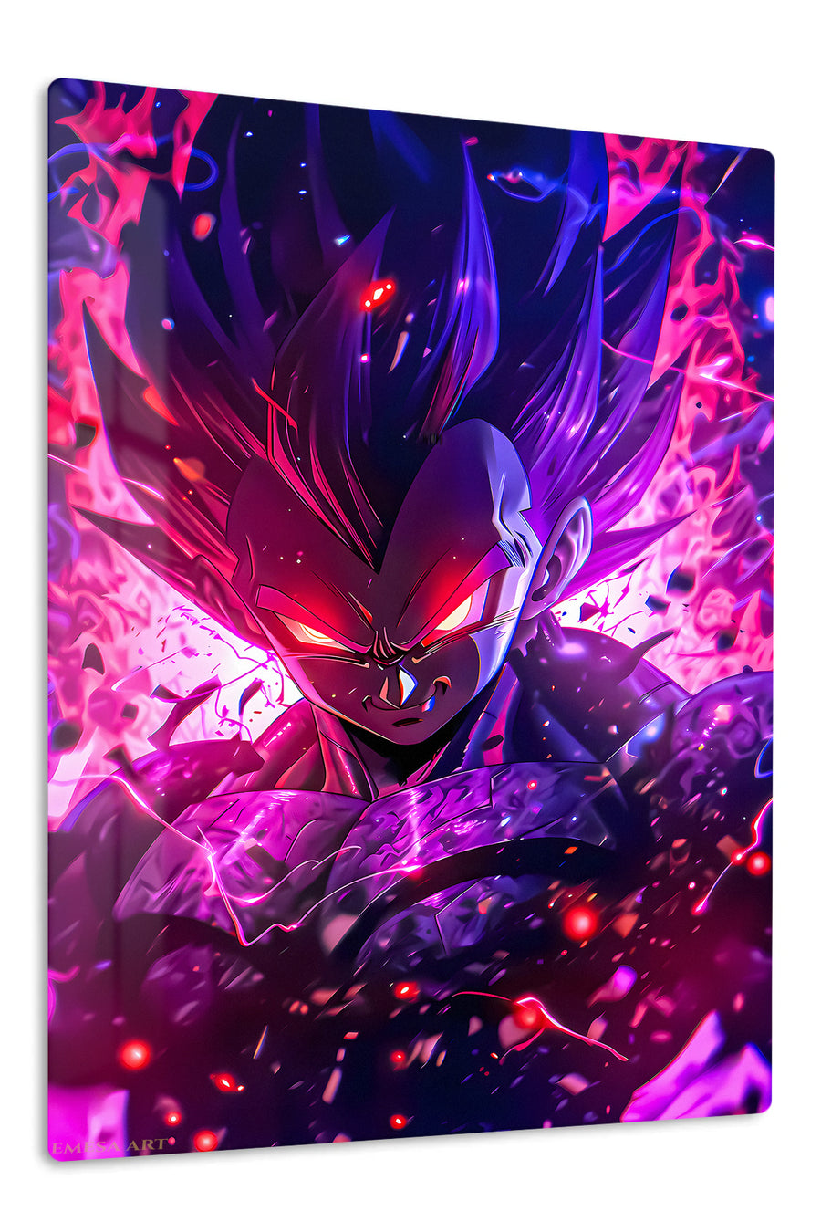 Neon Shadow Warrior premium metal wall art Ã¢â‚¬â€œ front view