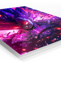 Neon Shadow Warrior premium metal wall art Ã¢â‚¬â€œ angled view